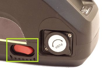 Bouton on/off batterie de vélo Bouton on/off batterie de vélo en format trapèze