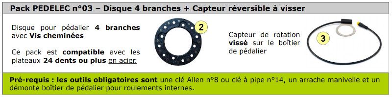 Pack pedelec n°03 pedelec pour kit de conversion vélo électrique