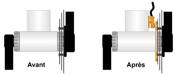 Installation du cas de figure n°04 pedelec ou détecteur de pédalage sur un vélo à assistance électrique