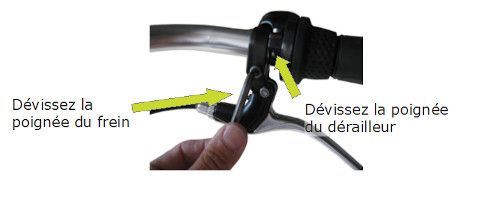 Démontage poste de pilotage vélo Poste pilotage vélo pour transformation en vélo électrique