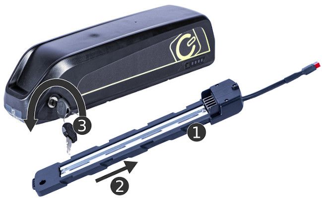 Verrouillage batterie sur le vélo Verrouillage batterie Lithium sur le vélo