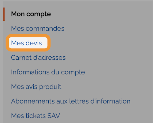 Accès à "mes devis" aide-moncompte-mesdevis